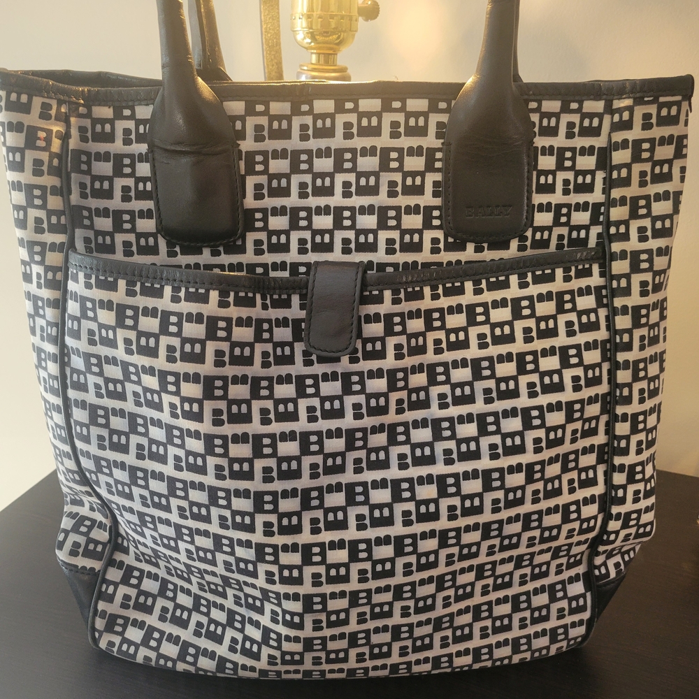 Bally Black Shoulder Bag with Graphic Design